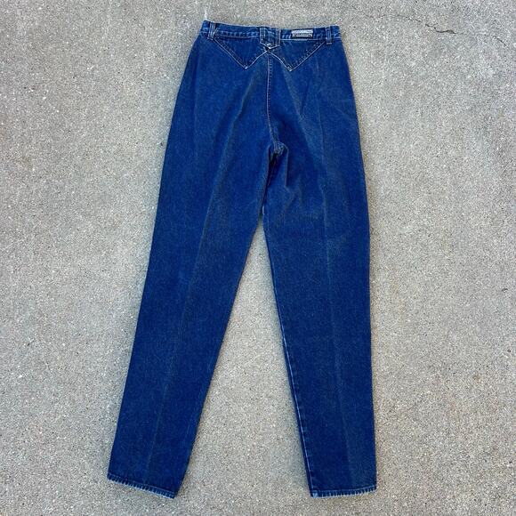 Vintage Rockies High Rise Pleated Taper Ankle V Yoke Cowgirl Western Jeans 28x36 - Picture 3 of 8